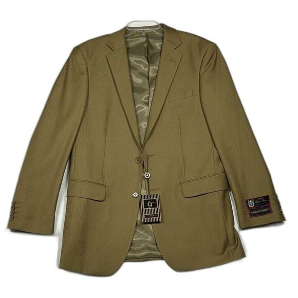 Giorgio Fiorelli Blazer Mens 38 R Super Fine Tan Suit Jacket Notch lapel NTW - Picture 1 of 15